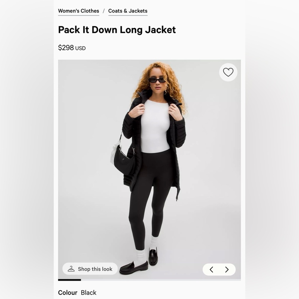 Lululemon Pack It Down Long Jacket - Black Size 10 - Picture 2 of 7